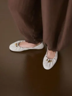 Next Forever Comfort® Leather Ruched Charm Ballet Flats^Women Flats