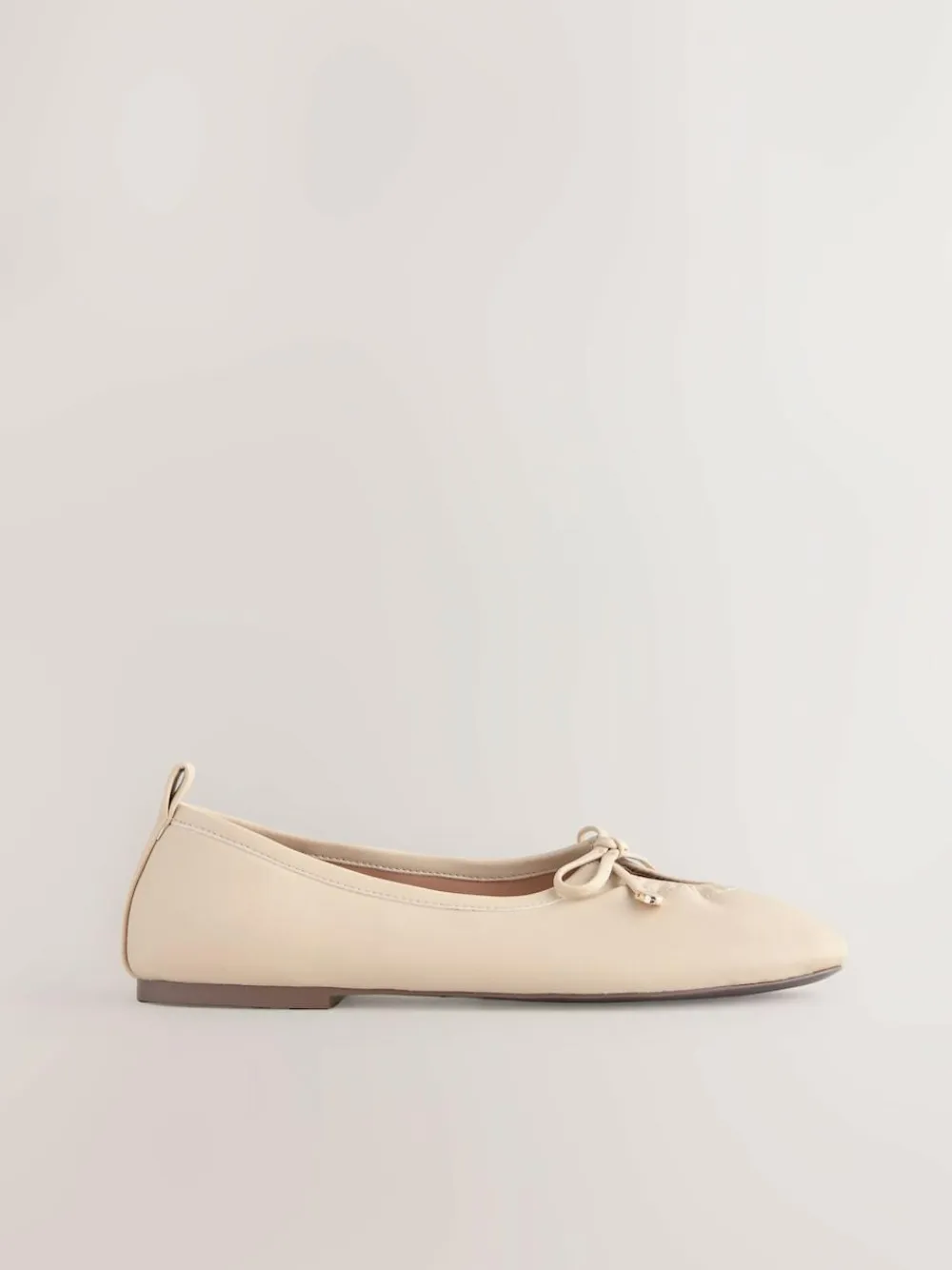 Next Forever Comfort® Tie Up Round Toe Ballet Flats Bone