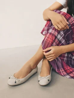 Next Round Toe Leather Ballerina Shoes^Women Flats