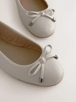 Next Round Toe Leather Ballerina Shoes^Women Flats