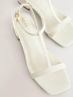 Discount Next Standard/Wide Fit Forever Comfort® Low Block Strappy Sandals Bone