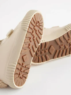 Next Bone White Bunny Standard Fit (F) Touch Fasten Strap High Top Trainers^ Sneakers|Sneakers