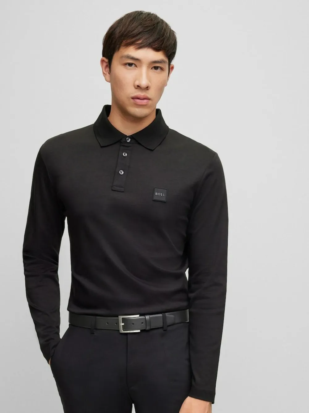 Outlet BOSS Black Barnabie Leather Belt