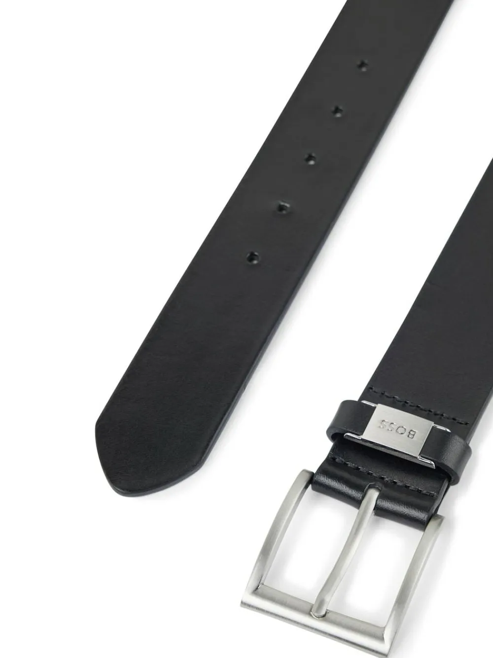 BOSS Brushed Metal Leather Belt^ Belts & Braces