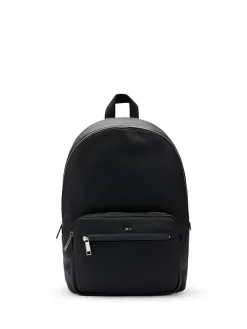 Clearance BOSS Black Grained Faux-Leather Backpack