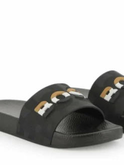BOSS Black Logo Sliders With Touch Fastening^BOY Nightwear