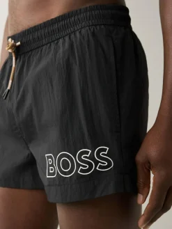 Best BOSS Mooneye Logo Swim Shorts Black