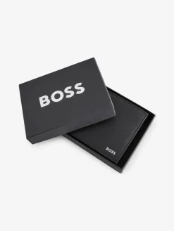 Hot BOSS Randy Signature Logo Billfold Wallet Black
