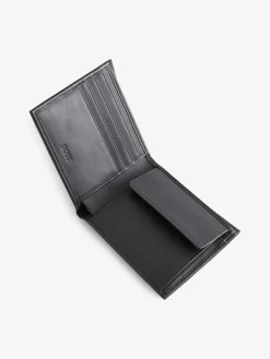 Hot BOSS Randy Signature Logo Billfold Wallet Black