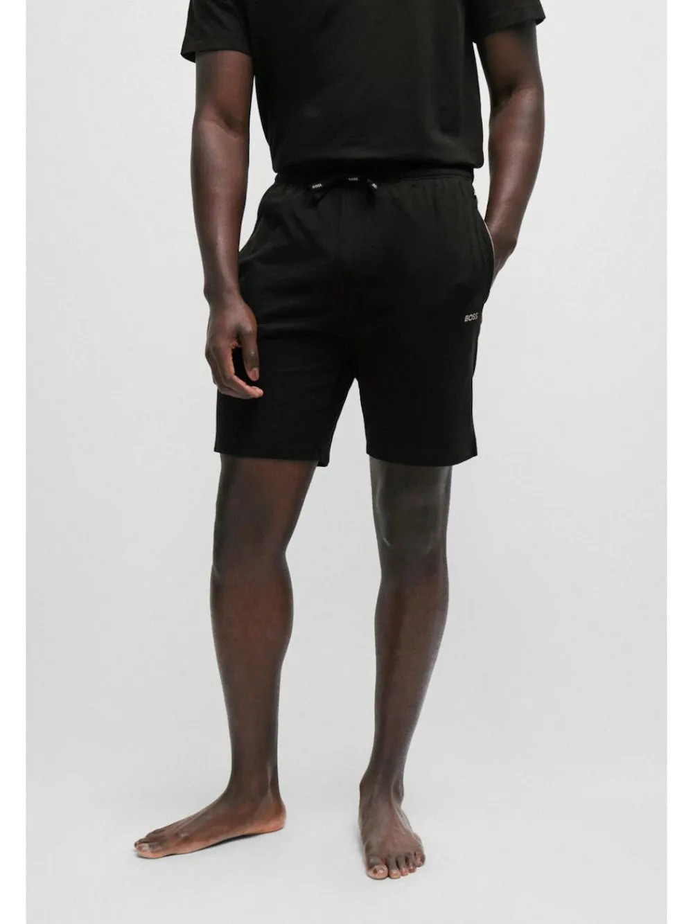 Outlet BOSS Black Regular-Fit Logo Stretch Shorts