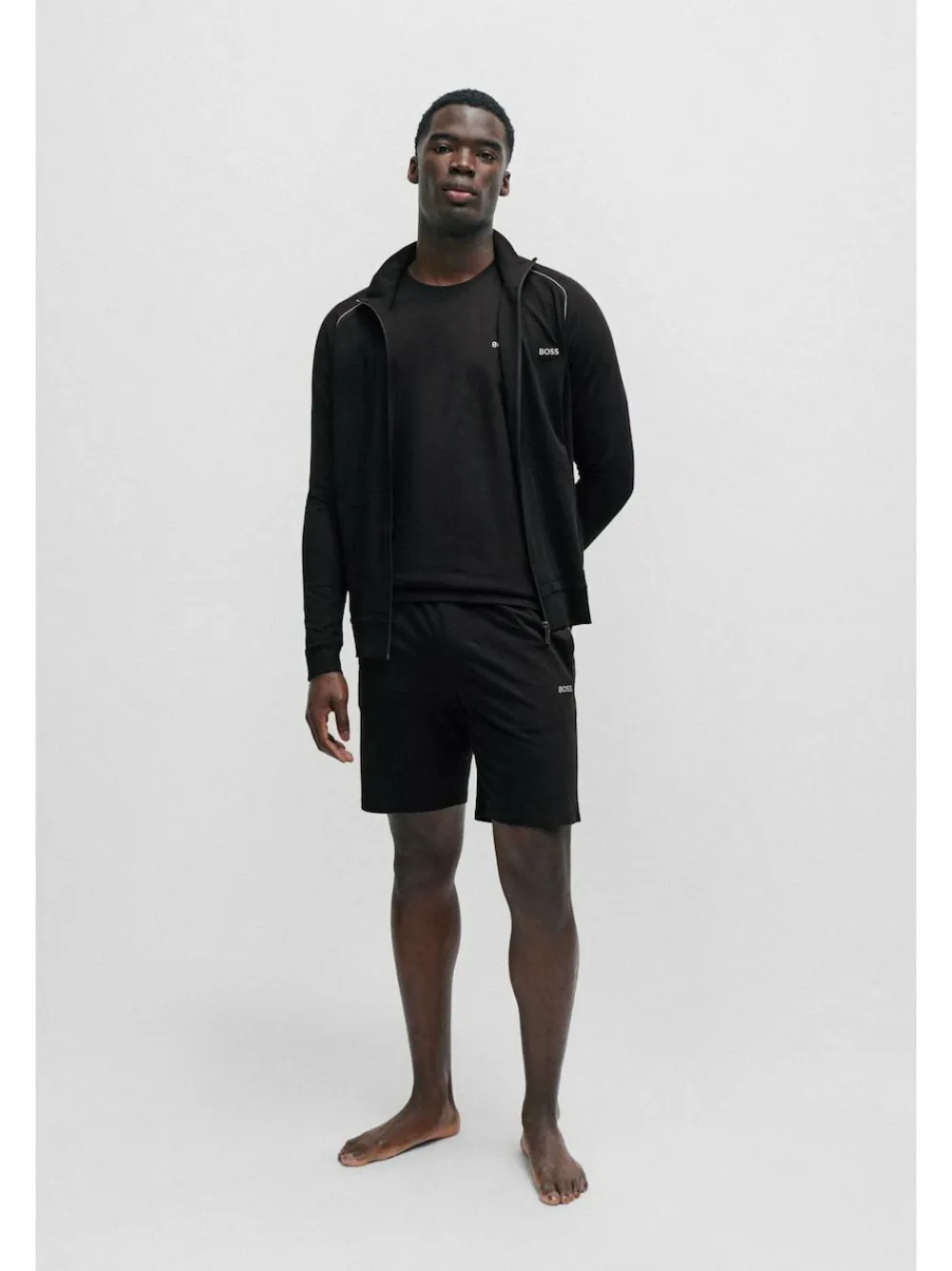 Outlet BOSS Black Regular-Fit Logo Stretch Shorts