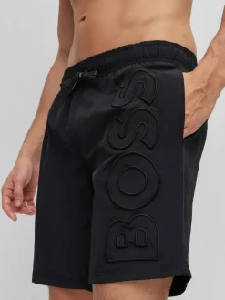 Clearance BOSS Whale Logo Lined Swim Shorts Black