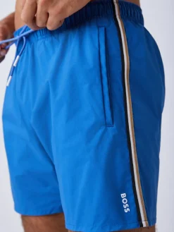 Online BOSS Iconic Side Stripe Logo Swim Shorts Blue