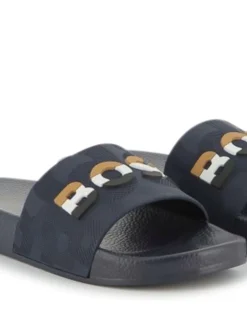 BOSS Blue Logo Sliders With Touch Fastening^BOY Nightwear