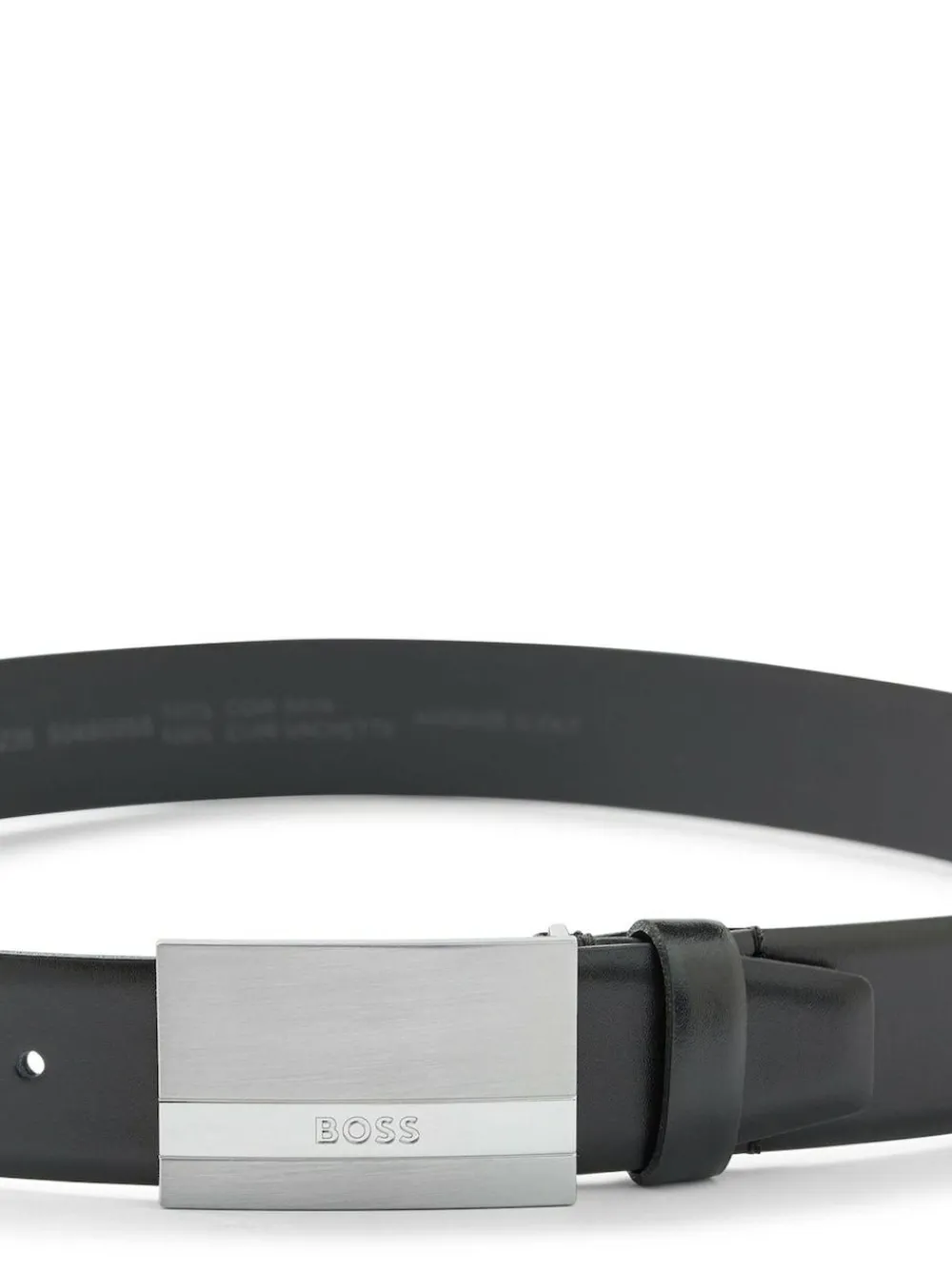 New BOSS Baxton Leather Belt Cobalt Black