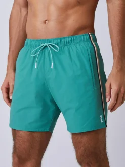 Best BOSS Iconic Side Stripe Logo Swim Shorts Green
