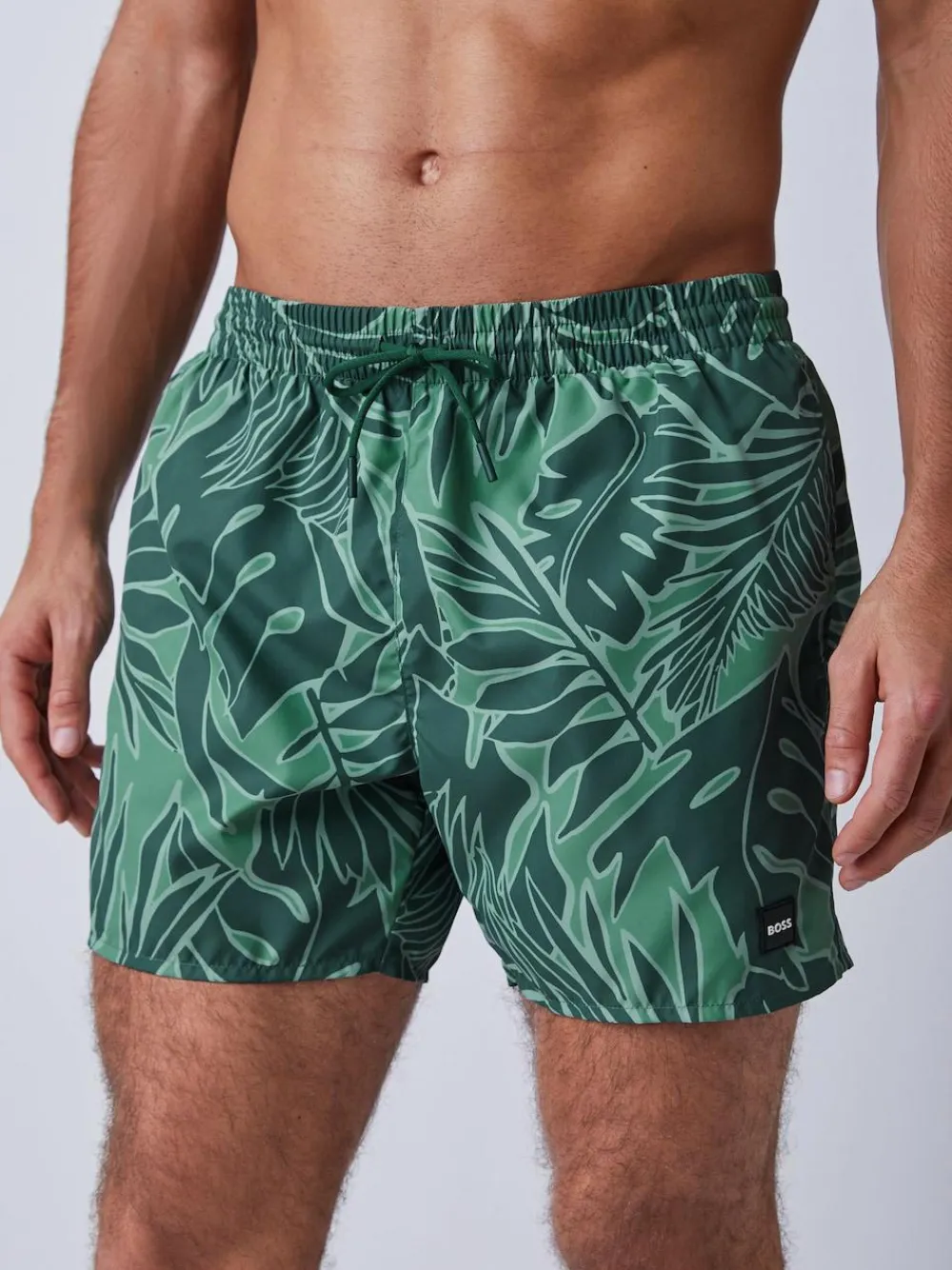 Best BOSS Piranha Printed Swim Shorts Green