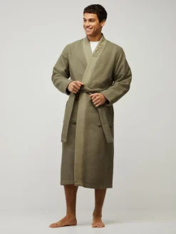 Sale BOSS Waffle Logo Robe Green