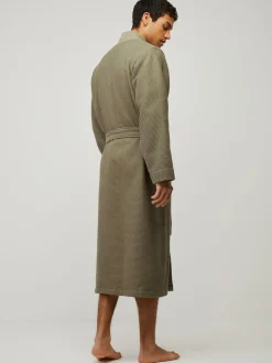 Sale BOSS Waffle Logo Robe Green