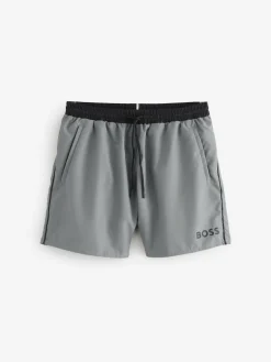 BOSS Grey Light Starfish Quick Dry Swim Shorts^ Swimwear