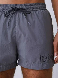 Discount BOSS Mooneye Logo Swim Shorts Grey