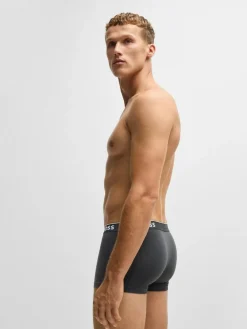 Online BOSS Navy/Grey/Blue Power Stretch Cotton 3 Pack Boxers