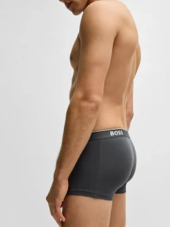 Online BOSS Navy/Grey/Blue Power Stretch Cotton 3 Pack Boxers