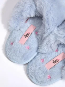 Boux Avenue Bow Embroidered Cross Band Slider Slippers^Women Slippers