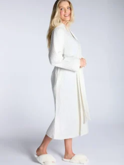 Online Boux Avenue White Long Waffle Robe