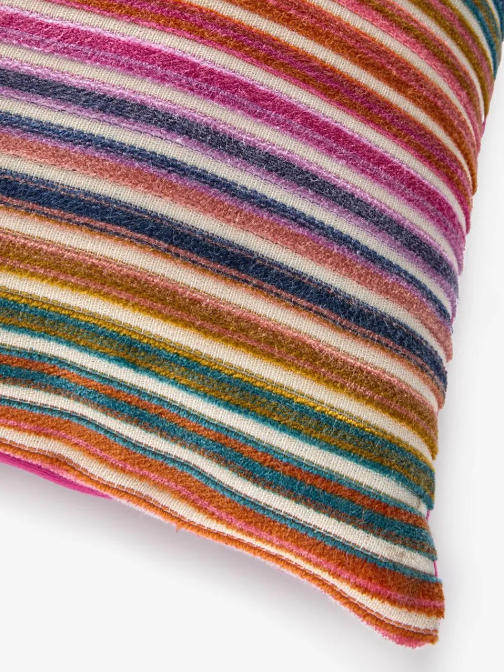 Next Bright 43 x 43cm Cut Velvet Stripe Cushion^ Cushions & Throws