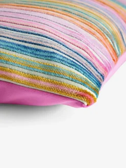 New Next 40 x 59cm Cut Velvet Stripe Cushion Bright