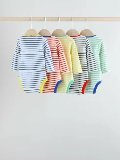 Hot Next Baby Long Sleeve Bodysuits 5 Pack Bright