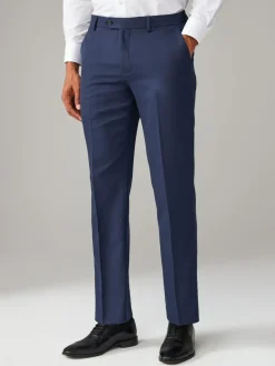 Clearance Next Bright Blue Regular Fit Textured Suit Trousers