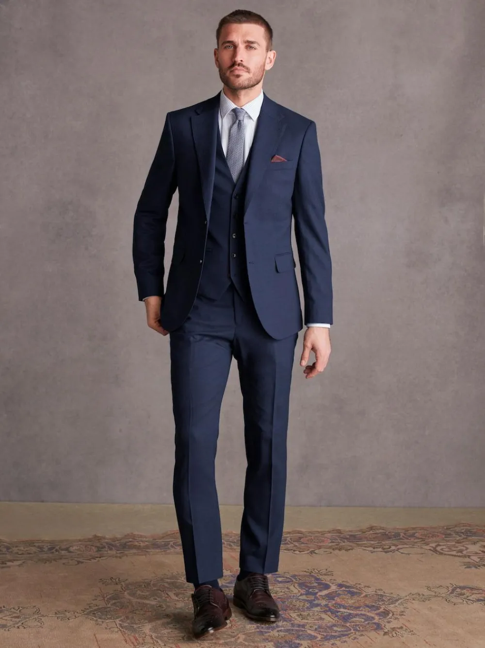 Discount Next Signature Tollegno Suit Waistcoat Bright Blue