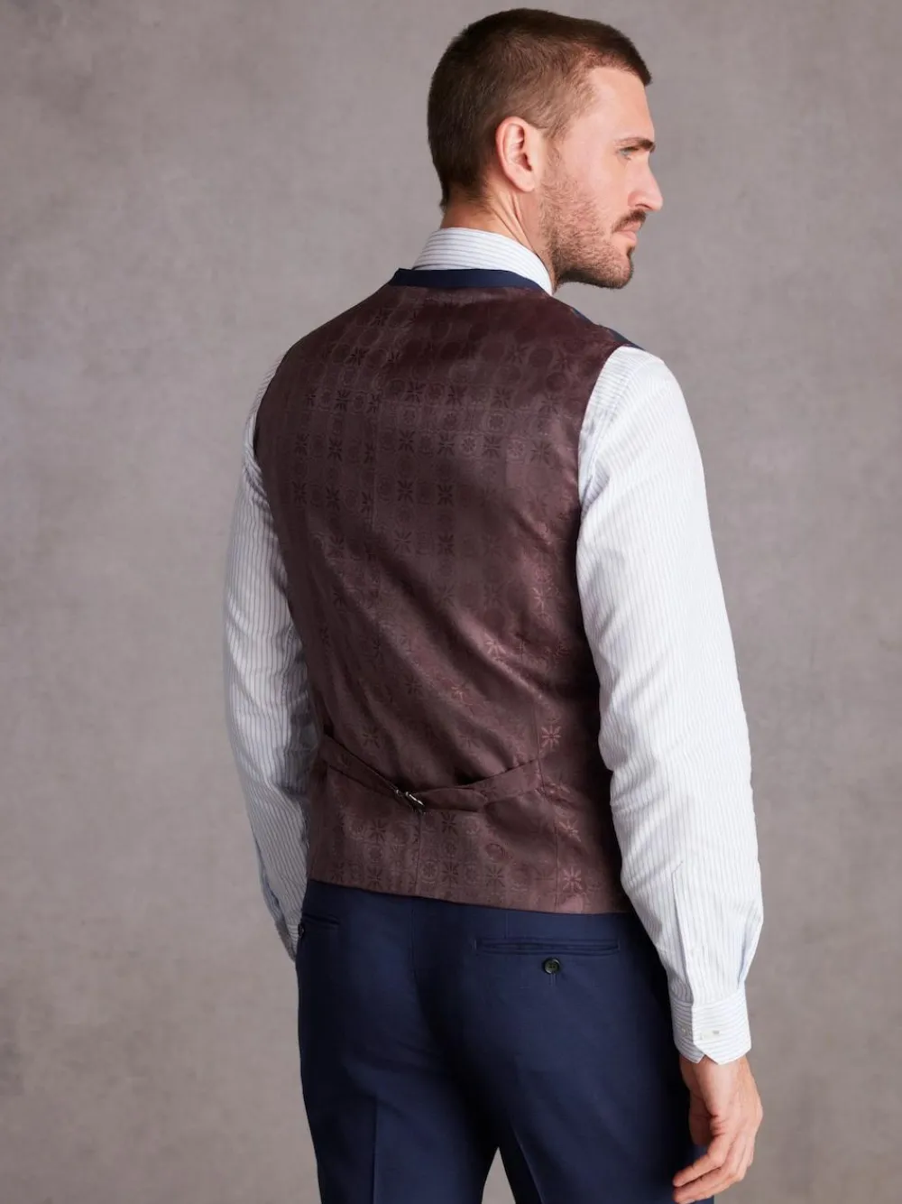 Discount Next Signature Tollegno Suit Waistcoat Bright Blue