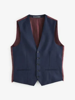 Discount Next Signature Tollegno Suit Waistcoat Bright Blue