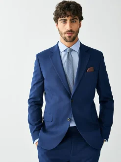 Next Skinny Fit Textured Suit Jacket^ Blue Suits|Blazers & Formal Jackets