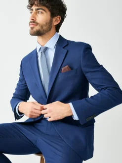 Next Skinny Fit Textured Suit Jacket^ Blue Suits|Blazers & Formal Jackets
