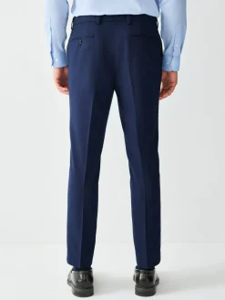 Discount Next Skinny Fit Textured Suit Trousers Bright Blue
