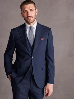 Next Slim Fit Signature Tollegno Italian Wool Textured Suit Jacket^ Blue Suits|Suits & Tuxedos