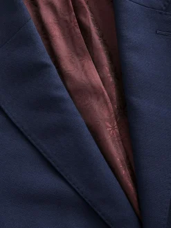 Next Slim Fit Signature Tollegno Italian Wool Textured Suit Jacket^ Blue Suits|Suits & Tuxedos