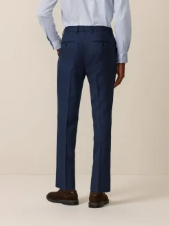 Hot Next Bright Blue Slim Fit Textured Suit Trousers