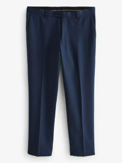 Hot Next Bright Blue Slim Fit Textured Suit Trousers