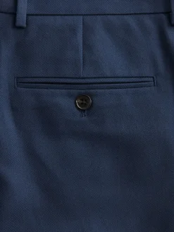 Hot Next Bright Blue Slim Fit Textured Suit Trousers