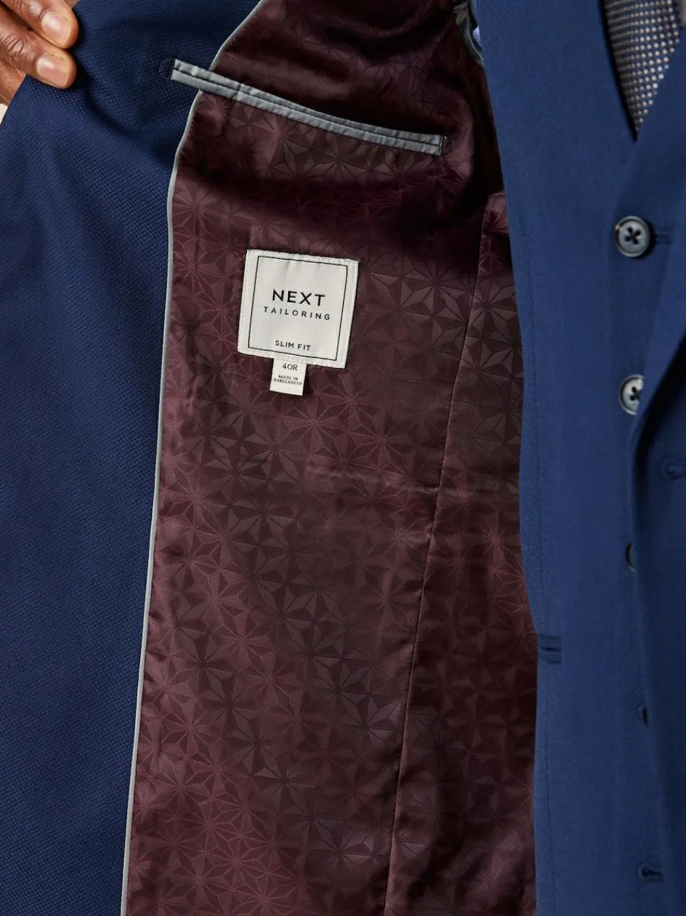 Next Bright Blue Slim Fit Textured Suit Jacket^ Blue Suits|Blazers & Formal Jackets