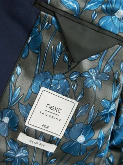 Best Next Slim Fit Two Button Suit Jacket Bright Blue