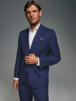 Best Next Tailored Fit Textured Suit Jacket Bright Blue