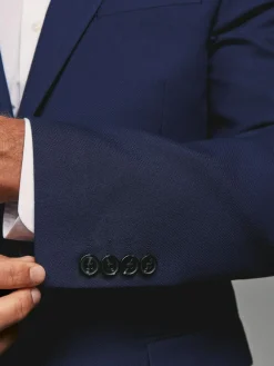 Best Next Tailored Fit Textured Suit Jacket Bright Blue