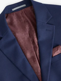 Best Next Tailored Fit Textured Suit Jacket Bright Blue