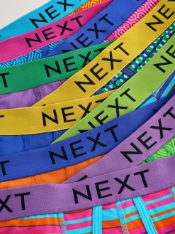 Next Bright Blue/Orange Spot 10 pack A-Front Boxers^ Underwear|Underwear